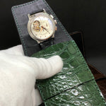 Travel case for 1 watch - crocodile leather | GREEN