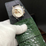 Travel case for 1 watch - crocodile leather | GREEN