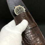 Travel case for 1 watch - crocodile leather | CHOCOLATE