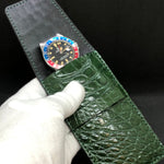 Travel case for 1 watch - crocodile leather | GREEN