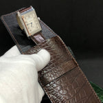 Travel case for 1 watch - crocodile leather | CHOCOLATE