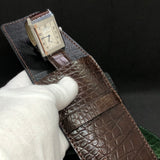 Travel case for 1 watch - crocodile leather | CHOCOLATE