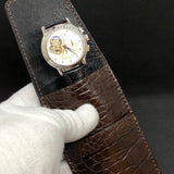 Travel case for 1 watch - crocodile leather | CHOCOLATE