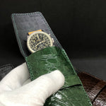 Travel case for 1 watch - crocodile leather | GREEN