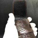 Travel case for 1 watch - crocodile leather | CHOCOLATE