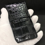 Travel case for 1 watch - crocodile leather | BLACK